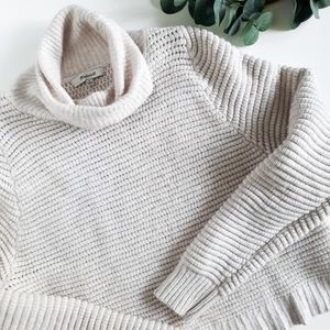 Madewell Cream Ribbed Turtleneck Sweater